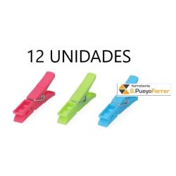 PINZA ROPA PLASTICO 12 UNIDADES GIGANTE