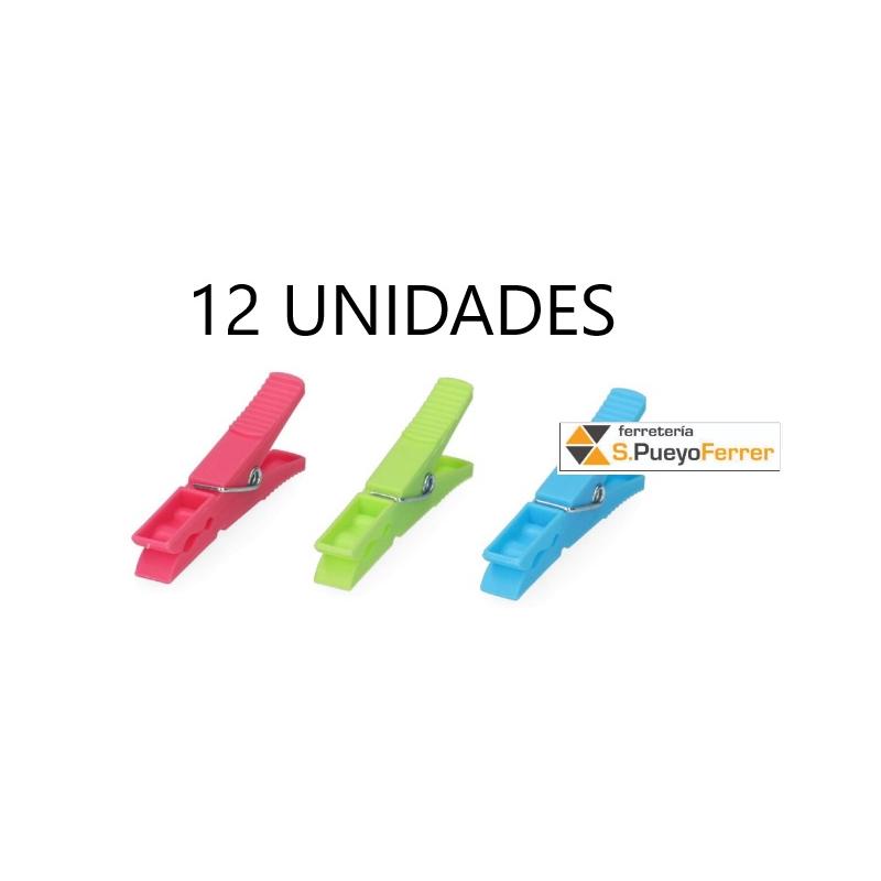 PINZA ROPA PLASTICO 12 UNIDADES GIGANTE