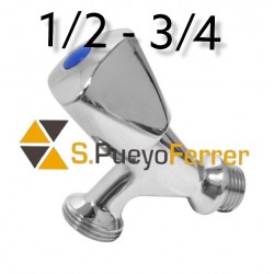 GRIFO LAVADORA SIMPLE MANDO METALICO 1/2-3/4