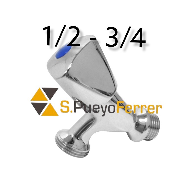 GRIFO LAVADORA SIMPLE MANDO METALICO 1/2-3/4