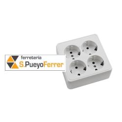 BASE MULTIPLE 4 TOMAS 10/16 CUADRADA BLANCO