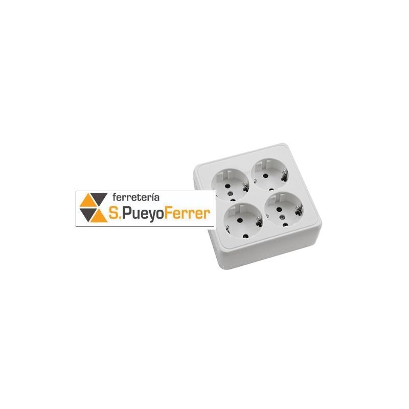 BASE MULTIPLE 4 TOMAS 10/16 CUADRADA BLANCO