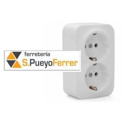 BASE ENCHUFE DOBLE SUPERFICIE CREMA