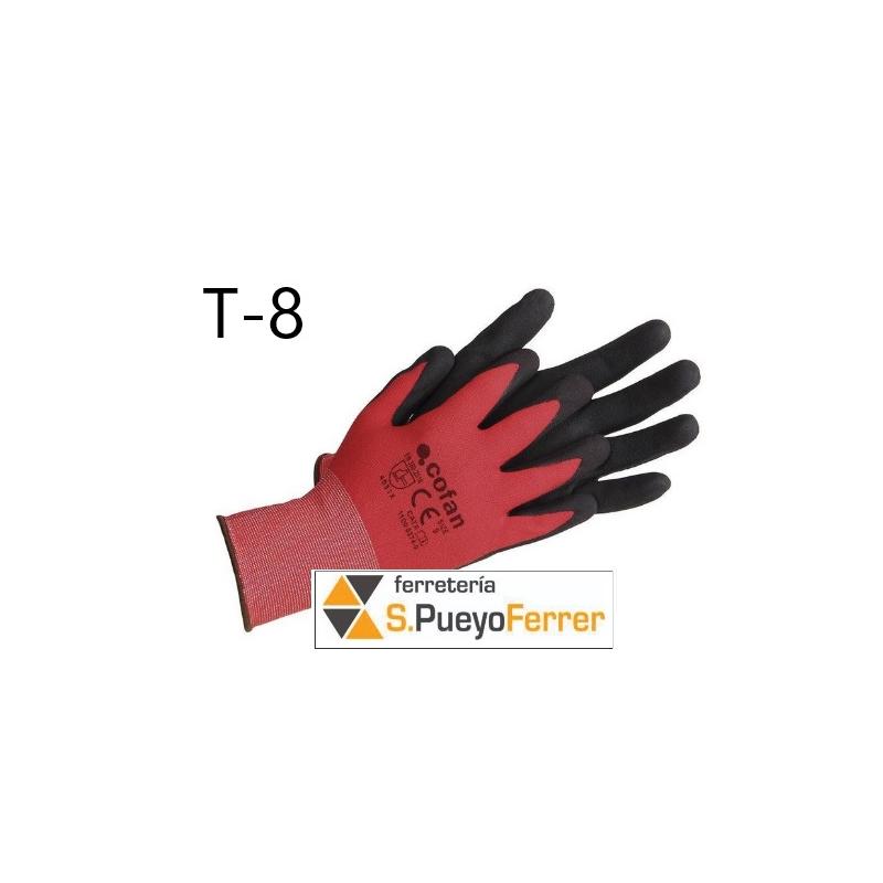 GUANTE IMPREGNADO ROJO/NEGRO TALLA 8