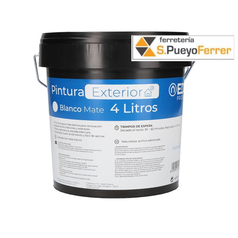 PINTURA PLASTICA MATE INTERIOR 4L BLANCA