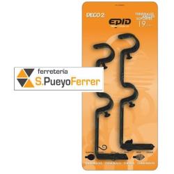 SOPORTE FRONTAL DOBLE 19MM NEGRO