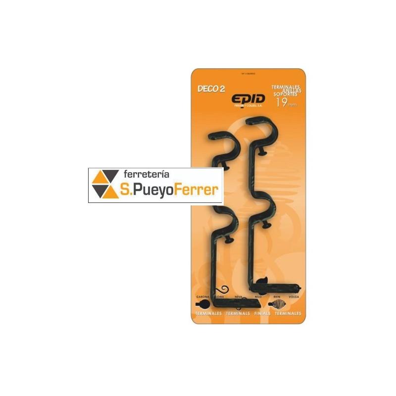 SOPORTE FRONTAL DOBLE 19MM NEGRO