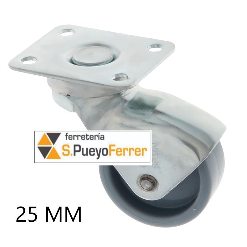 RUEDA GRIS ECO PLETINA D. 25MM