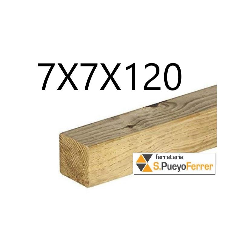 POSTE CUADRADO MADERA 7X7X120