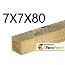 POSTE CUADRADO MADERA 7X7X80