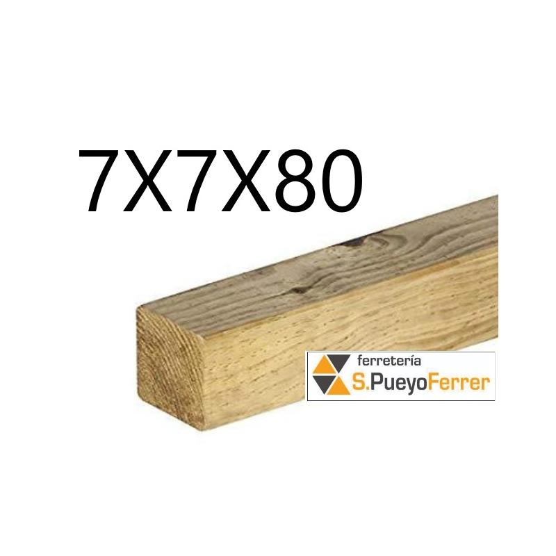 POSTE CUADRADO MADERA 7X7X80
