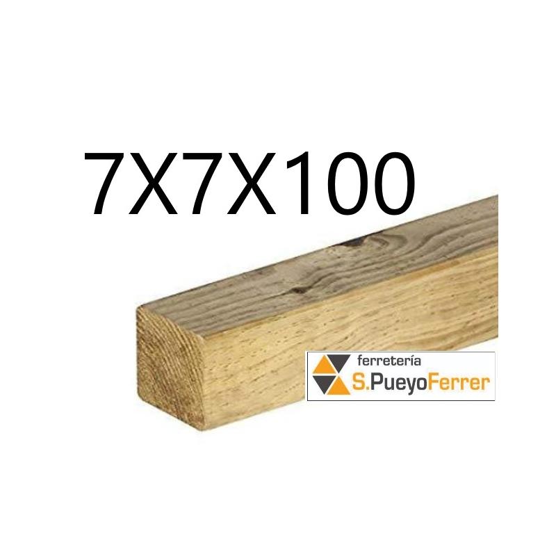 POSTE CUADRADO MADERA 7X7X100