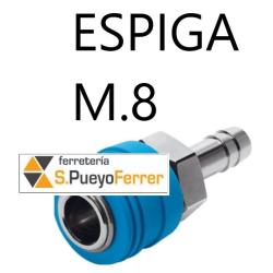 ENCHUFE 1/4 ESPIGA PARA MANGUERA 8 MULTIPERFIL