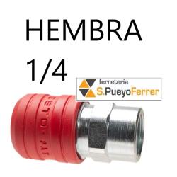ENCHUFE 1/4 ROSCA HEMBRA 1/4 GAS MULTIPERFIL