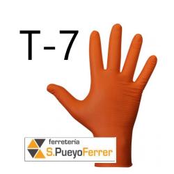 GUANTE NITRILO DESECH NARANJA GRIP T7
