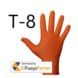 GUANTE NITRILO DESECH NARANJA GRIP T8