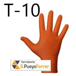 GUANTE NITRILO DESECH NARANJA GRIP T10