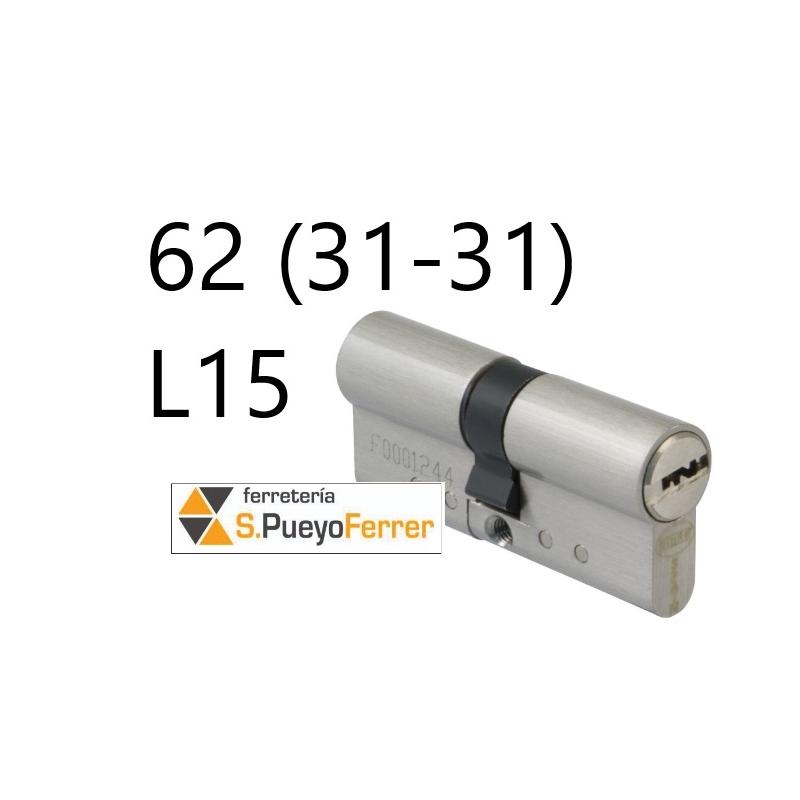 CILINDRO 10000-62 (31-31) L15 L/CROMO MATE CILINDRO 10000-62 (31-31) L15 L/CROMO MATE
