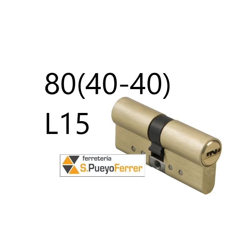 CILINDRO SEGURIDAD 80(40-40)L15 LATON MATE CILINDRO SEGURIDAD 80(40-40)L15 LATON MATE