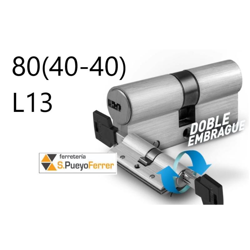 CILINDRO SEGURIDAD 80 (40-40) NIQUEL L.CORTA DOBLE EMBRAGUE CILINDRO SEGURIDAD 80 (40-40) NIQUEL L.CORTA DOBLE EMBRAGUE