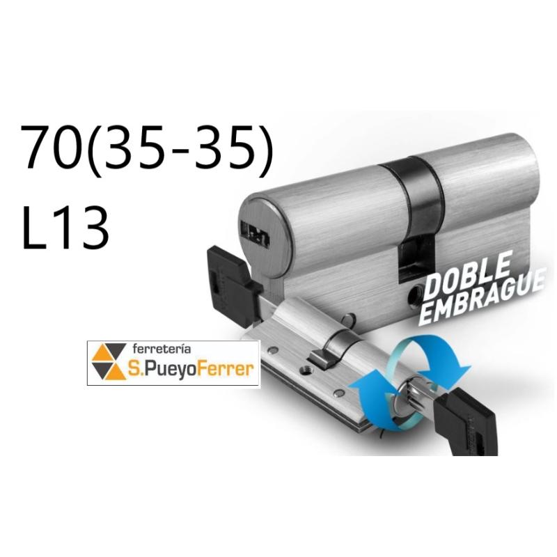 CILINDRO SEGURIDAD 70 (35-35) NIQUEL L.CORTA DOBLE EMBRAGUE CILINDRO SEGURIDAD 70 (35-35) NIQUEL L.CORTA DOBLE EMBRAGUE