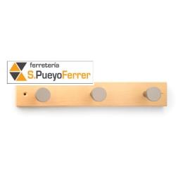 COLGADOR HAYA 3 POMOS NATURAL 3713-8