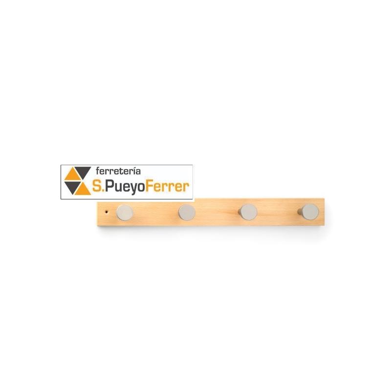 COLGADOR HAYA 4 POMOS NATURAL 3714-8