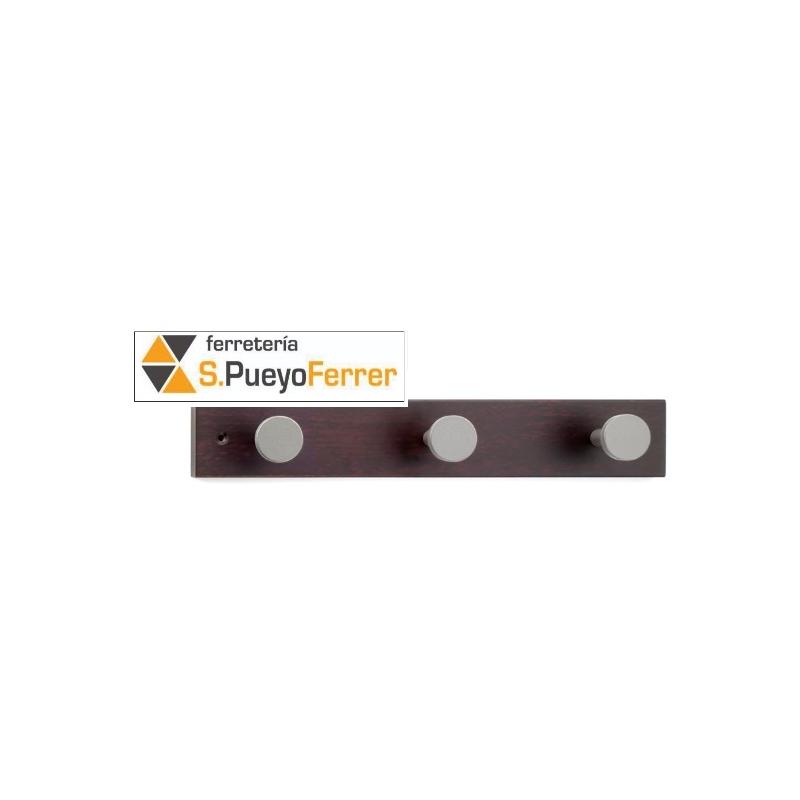 COLGADOR HAYA 3 POMOS WENGUE 3713-0