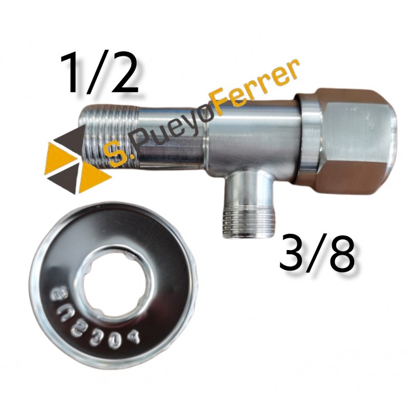LLAVE ESFERA INOX Y MONTURA INOX 1/2-3/8