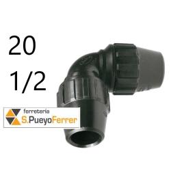 ENLACE ACODADO PE 90G 20 - 1/2