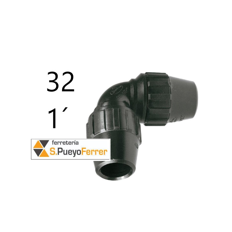 ENLACE ACODADO PE 90G 32 - 1´