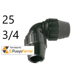 ENLACE ACODADO PE 90G 25 - 3/4