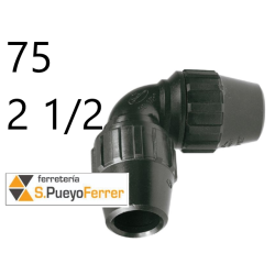 ENLACE ACODADO PE 90G 75 - 2 1/2