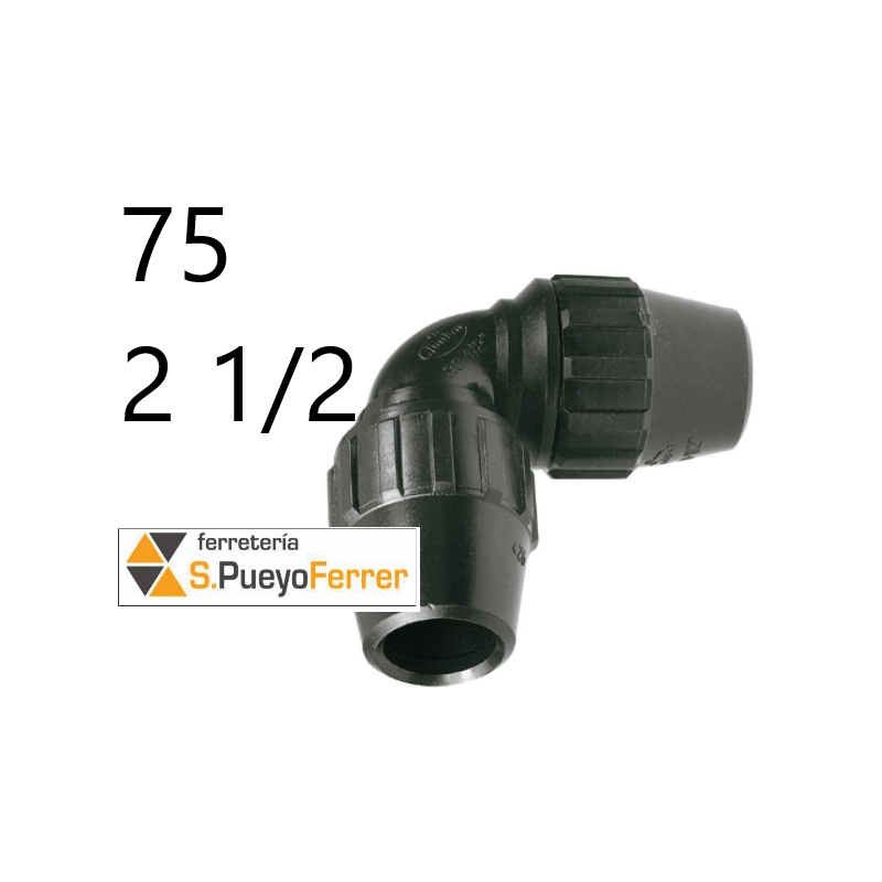 ENLACE ACODADO PE 90G 75 - 2 1/2