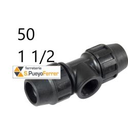 DERIVACION TE ROSCA HEMBRA PE 50-1 1/2