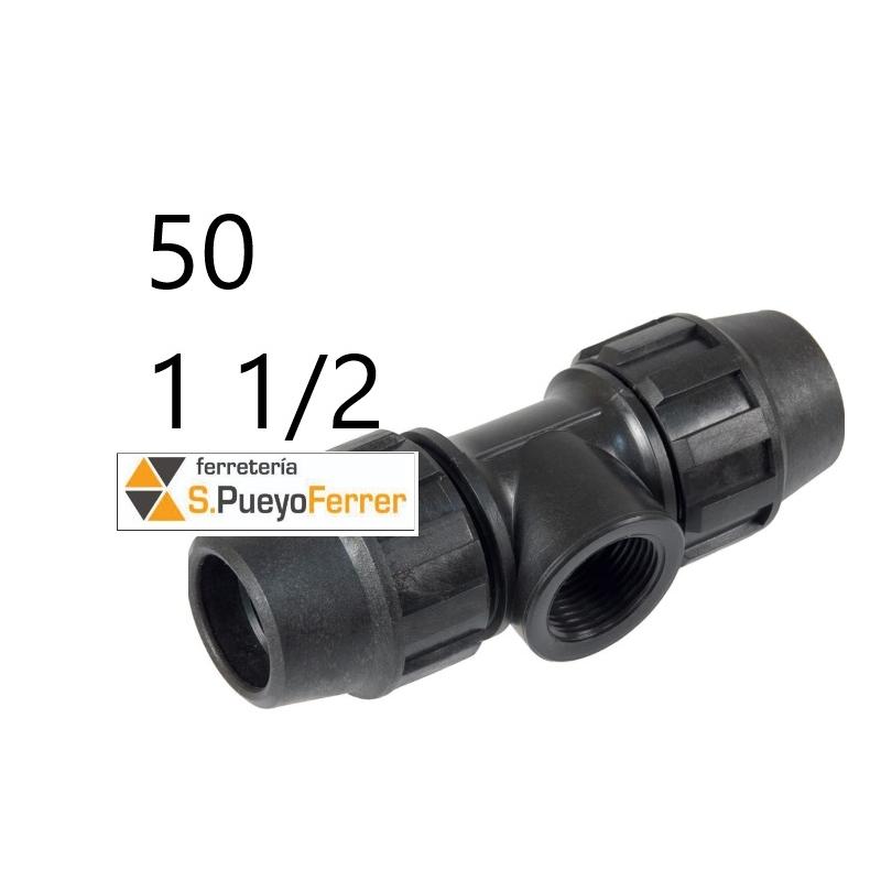 DERIVACION TE ROSCA HEMBRA PE 50-1 1/2