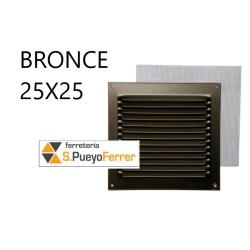 REJILLA 0,8 C/MOSQ BRONCE 25X25