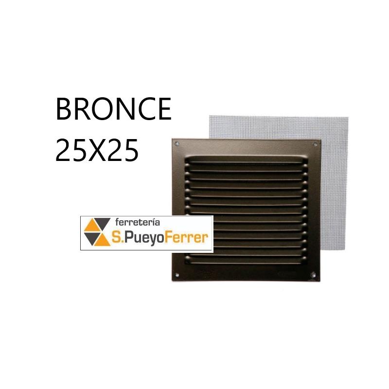 REJILLA 0,8 C/MOSQ BRONCE 25X25