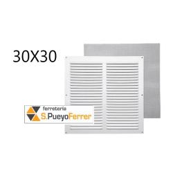 REJILLA LACADA BLANCA BLISTER 30X30 CM