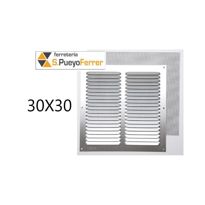 REJILLA S/B 0,8 C/MOSQ ALUMINIO 30X30