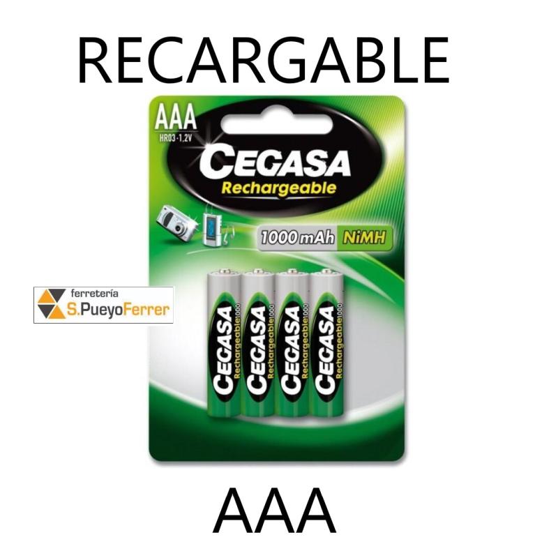 PILA CEGASA RECARGABLE HR03 AAA 1000MAH B4