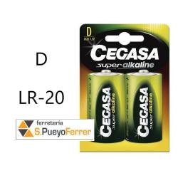 PILA CEGASA ALCALINA LR20 SUPER BLISTER 2UN