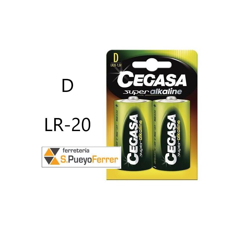 PILA CEGASA ALCALINA LR20 SUPER BLISTER 2UN