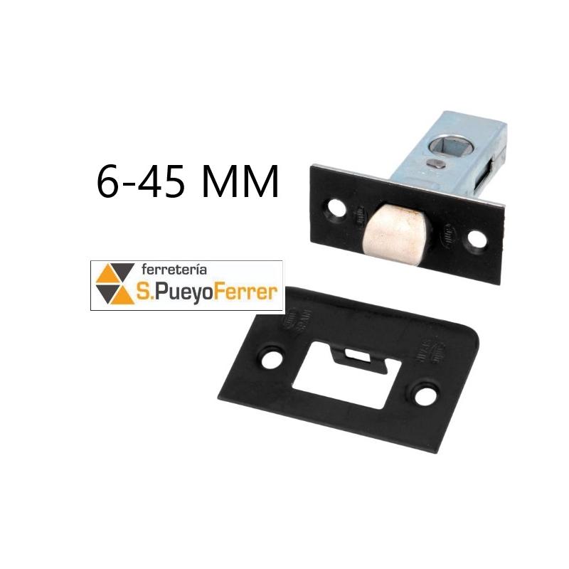 PICAPORTE FRENTE NEGRO 6-45 MM