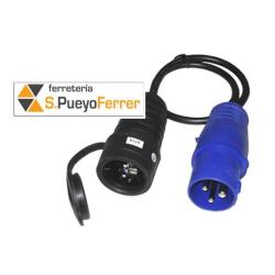 CLAVIJA CETAC IP44 + CABLE + BASE AEREA T/TL 16A
