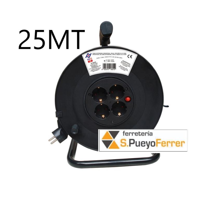 ENROLLACABLES 4TOMAS 25 MTS 3X1,5MM