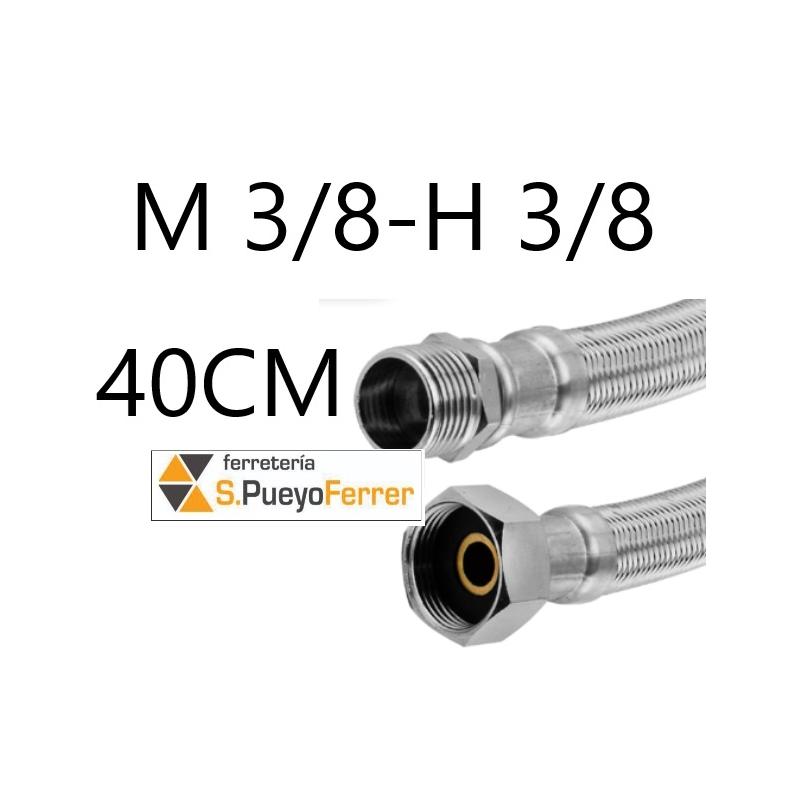 CONEXIÓN M3/8-H3/8 40CM INOX latiguillo