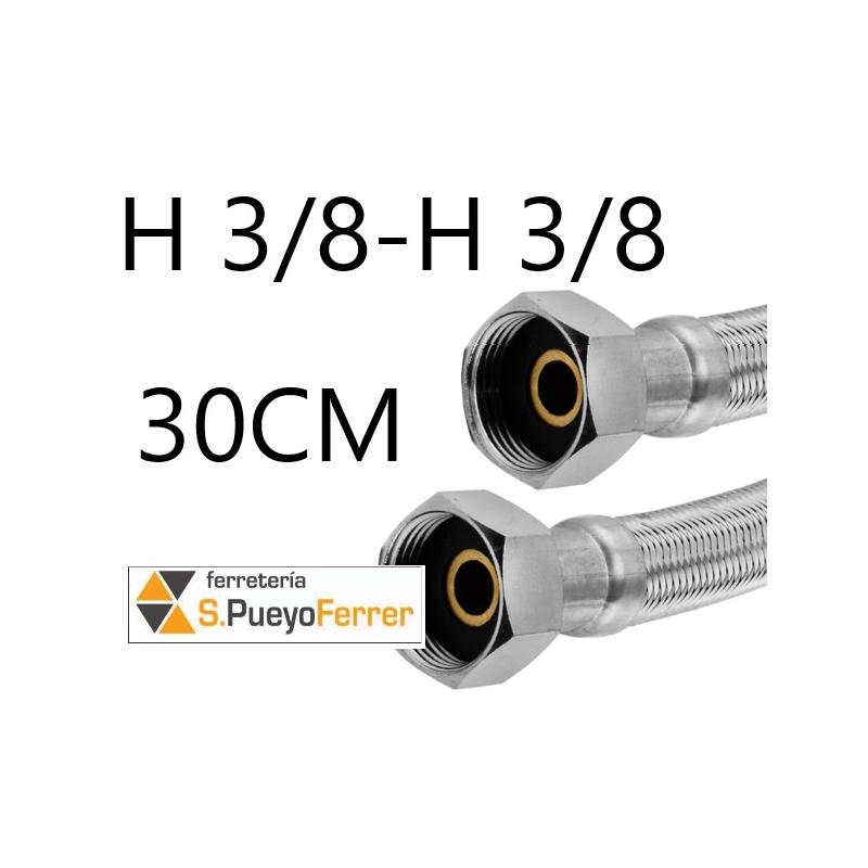 CONEXION H3/8-H3/8 30CM INOX latiguillo