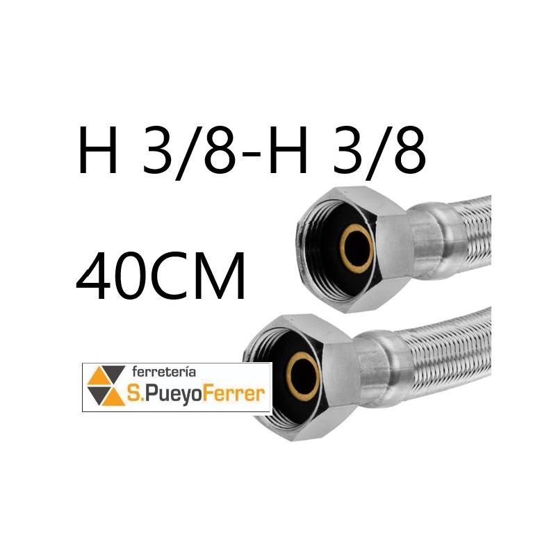 CONEXIÓN H3/8-H3/8 40CM INOX latiguillo