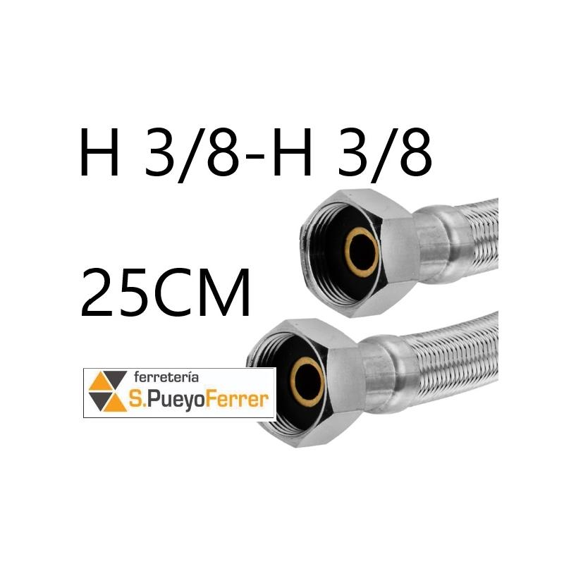 CONEXIÓN H3/8-H3/8 25CM INOX latiguillo